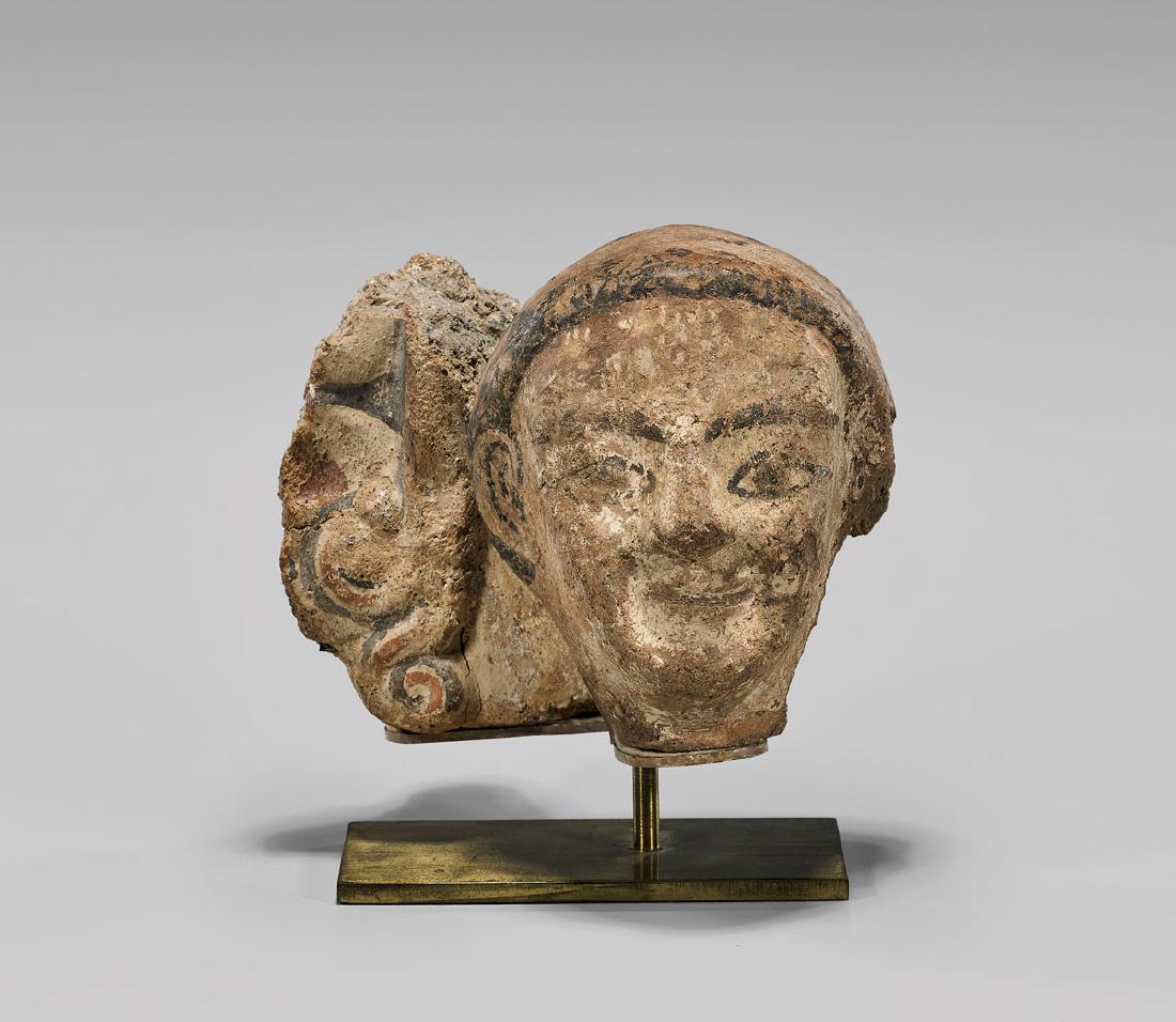ETRUSCAN POLYCHROME TERRACOTTA ANTEFIX (1 of 4)