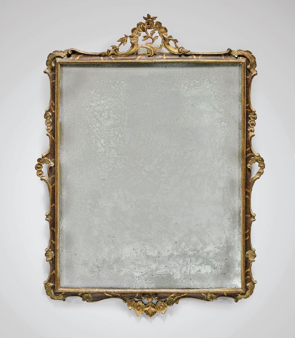 18TH CENTURY VENETIAN GILT & LACQUERED MIRROR (1 of 1)