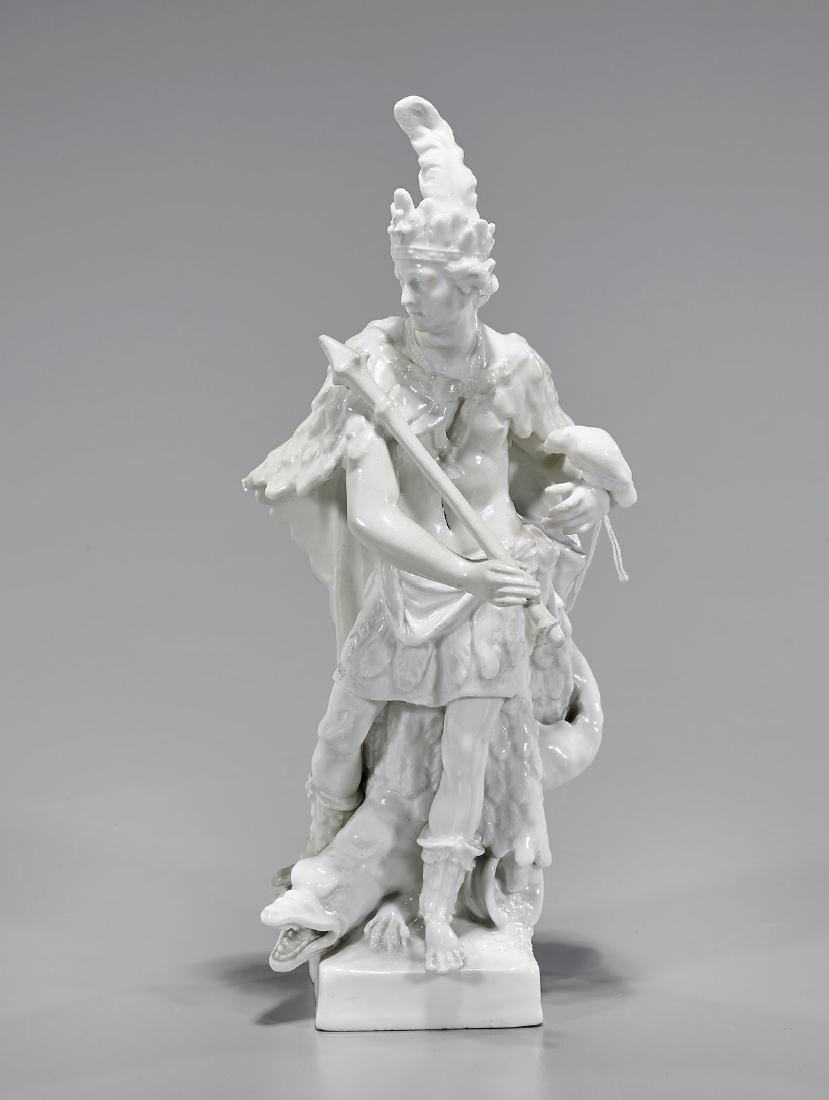 German Blanc De Chine Porcelain Group: St. George & (1 of 2)