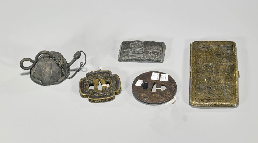 Group of Five Japanese Metalwork Pieces (1 of 1)