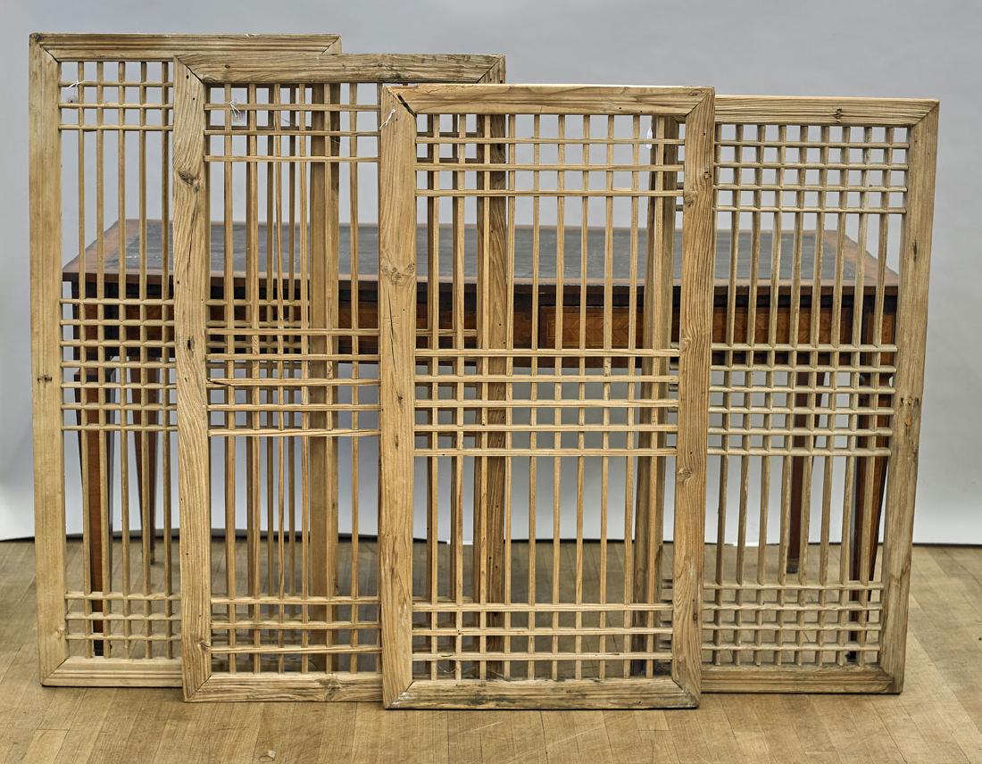 Set of Four Korean Wood Window Panels (1 of 1)
