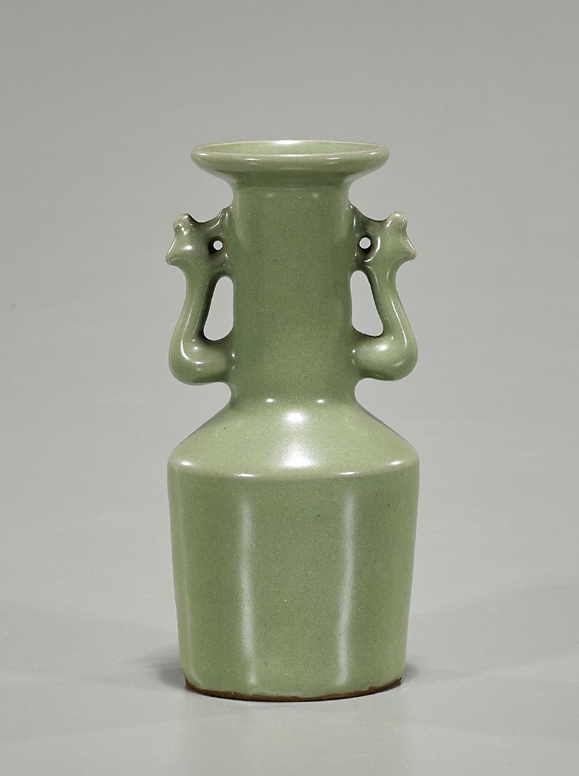 Chinese Song-Style Celadon Glazed Mallet Vase (1 of 2)
