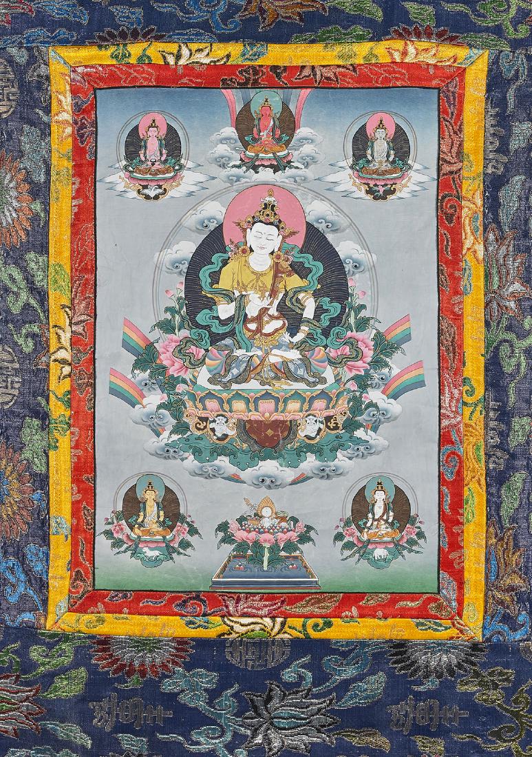 Tibeto-Chinese Painted Thangka (1 of 1)
