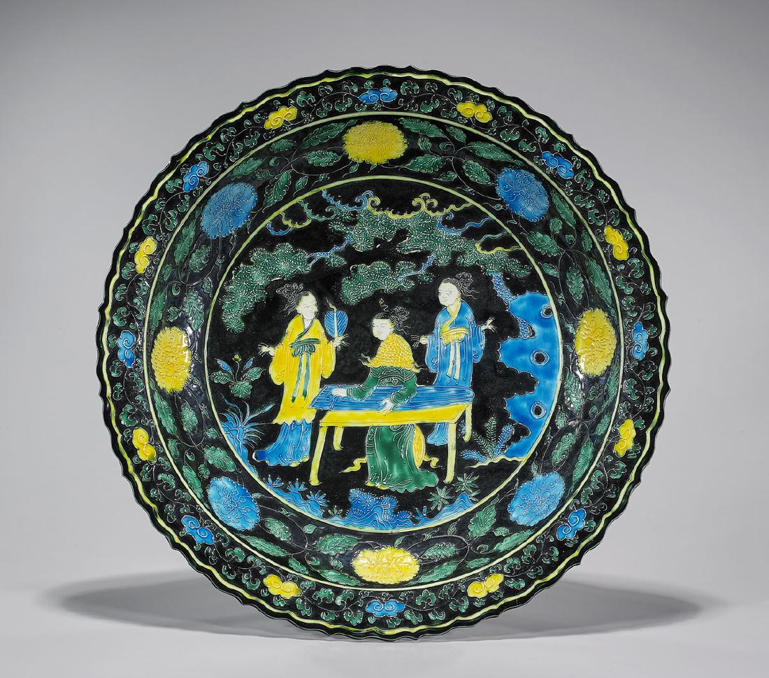 Chinese Ming-Style Fahua-Type Porcelain Charger (1 of 2)