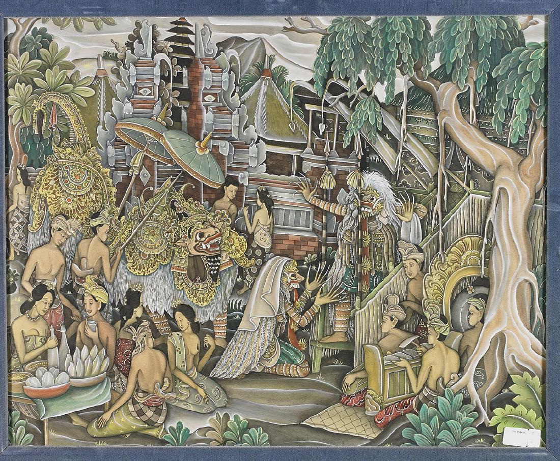 Group of Four Old Indonesian Watercolors (1 of 4)