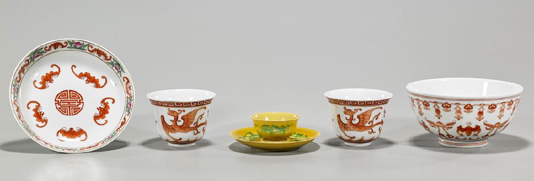 Group of Six Chinese Enameled Porcelains (1 of 2)