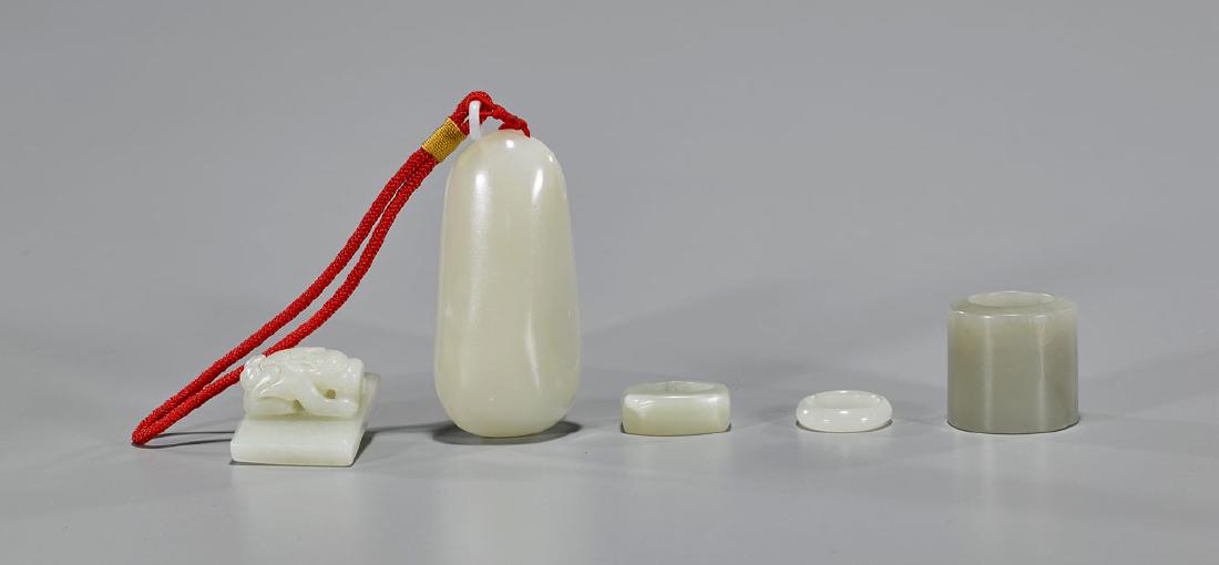 Group of Five Chinese Celadon Jades (1 of 1)