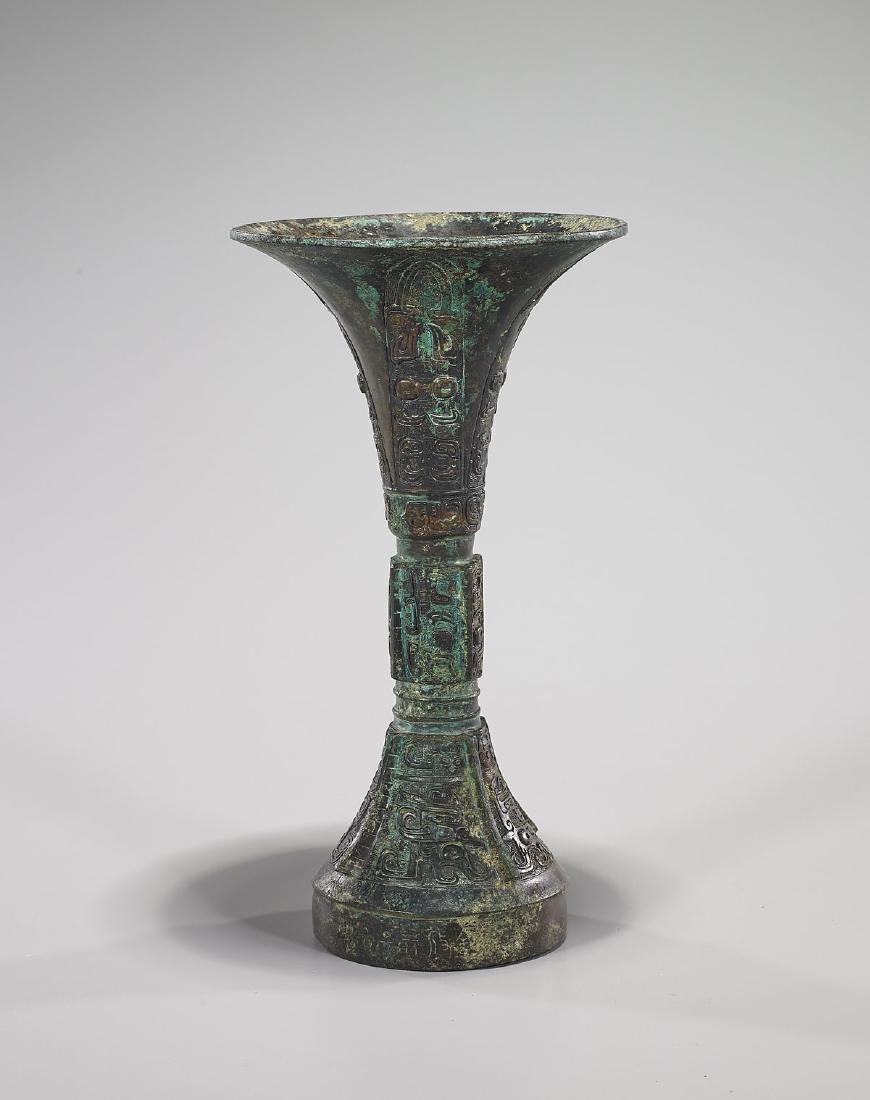 Archaistic Chinese Bronze Gu Vessel (1 of 1)