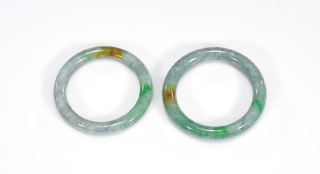 Two Chinese Jadeite Or Hardstone Bangles (1 of 1)