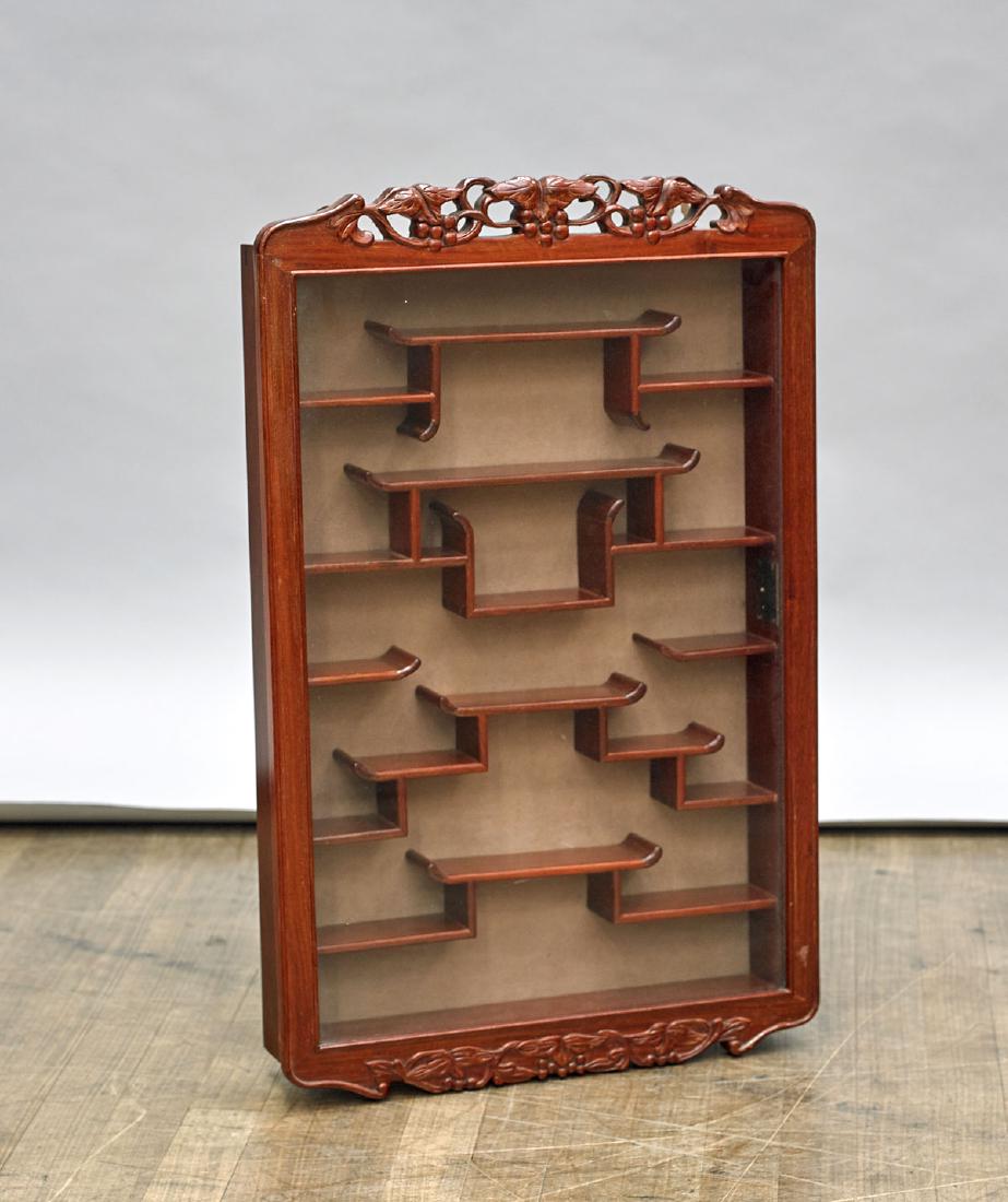 Chinese Carved Wood Curio Cabinet (1 of 1)