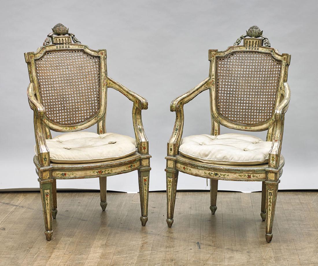 Pair Antique Continental Carved & Polychrome Wood (1 of 1)