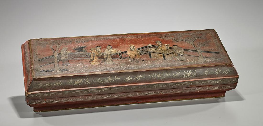 Antique Chinese Painted Lacquer Box (1 of 1)