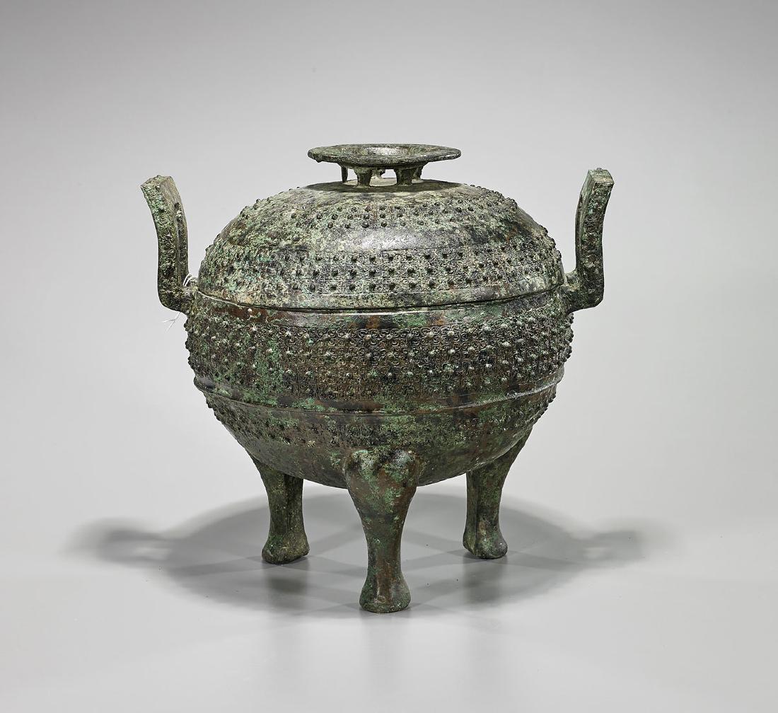 Archaistic Chinese Bronze Tripod Ding Vessel (1 of 1)
