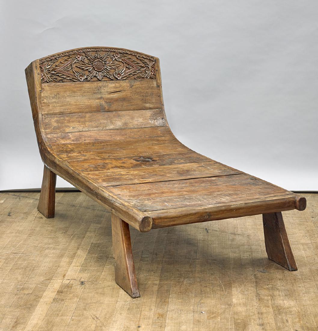 Massive Carved Wood Chaise Longue (1 of 2)