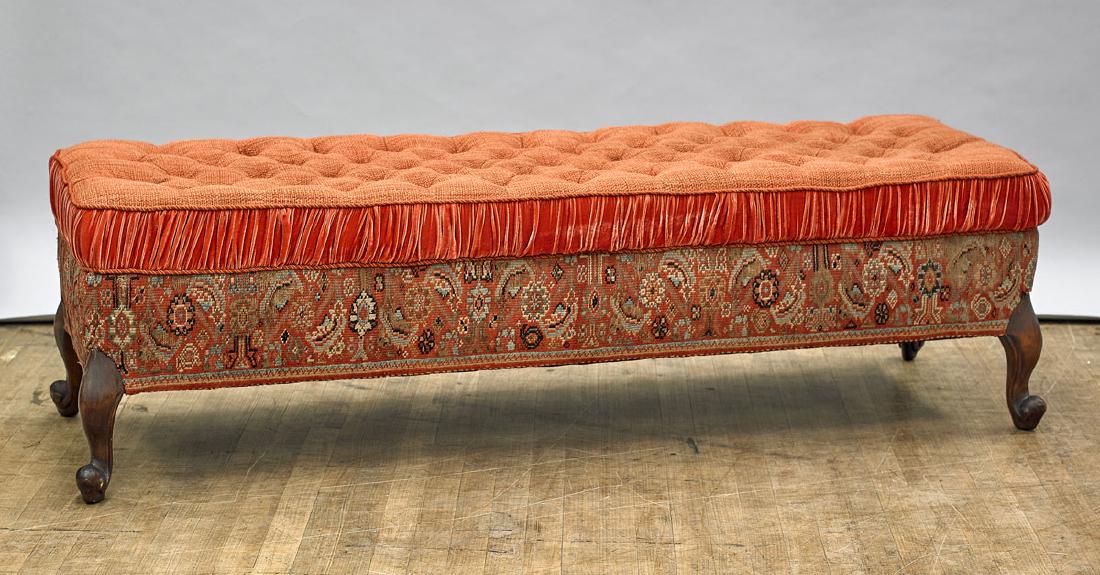 Low Carved Wood Bench (1 of 1)