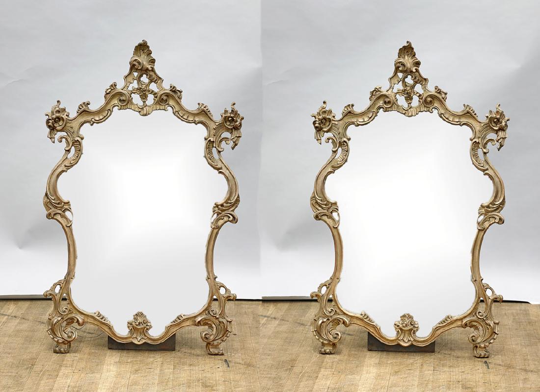 Pair Large Gilt Wood Mirrors (1 of 1)