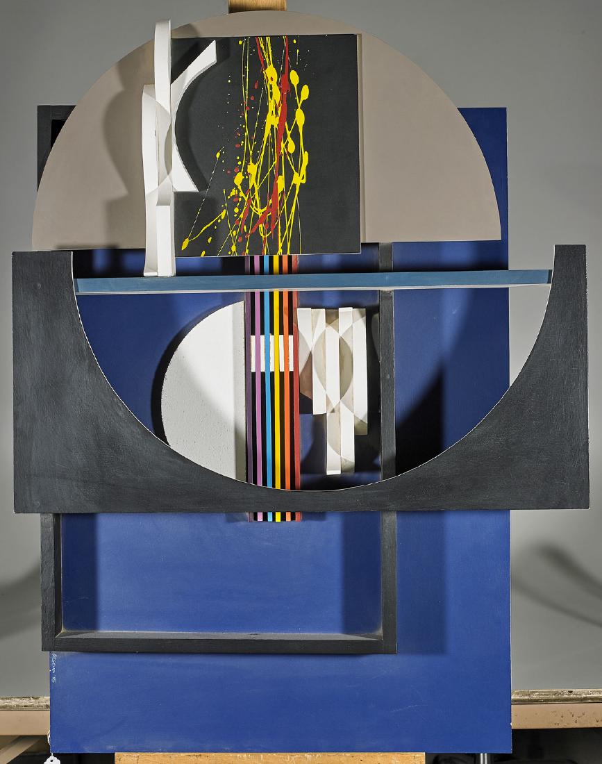 Sculpture by Elaine Jason: Sculpture by Elaine Jason; titled Neo-Hard Edge Odyssey #7; 31" x 42" (approx.)