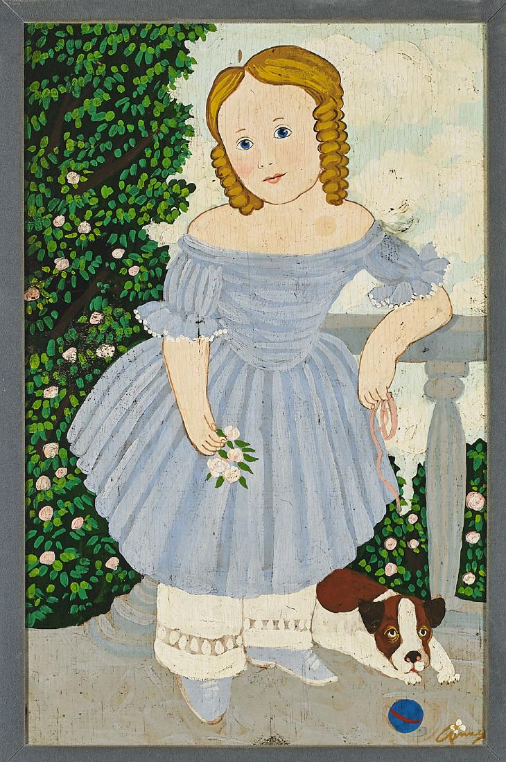 Group of Five Folk Portrait Paintings (1 of 5)