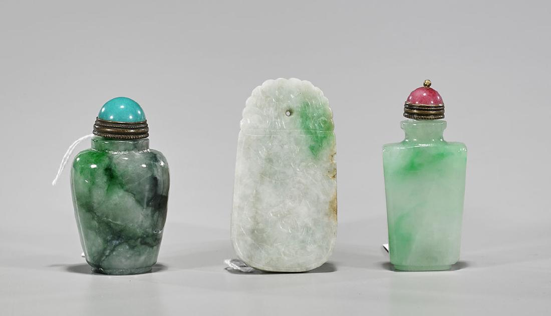 Three Chinese Carved Jadeite Or Hardstones (1 of 1)