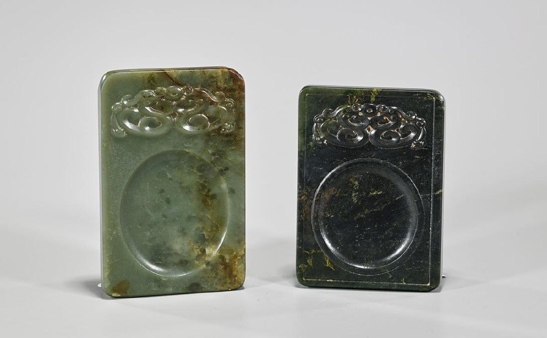 Two Chinese Carved Jade Inkstones (1 of 1)
