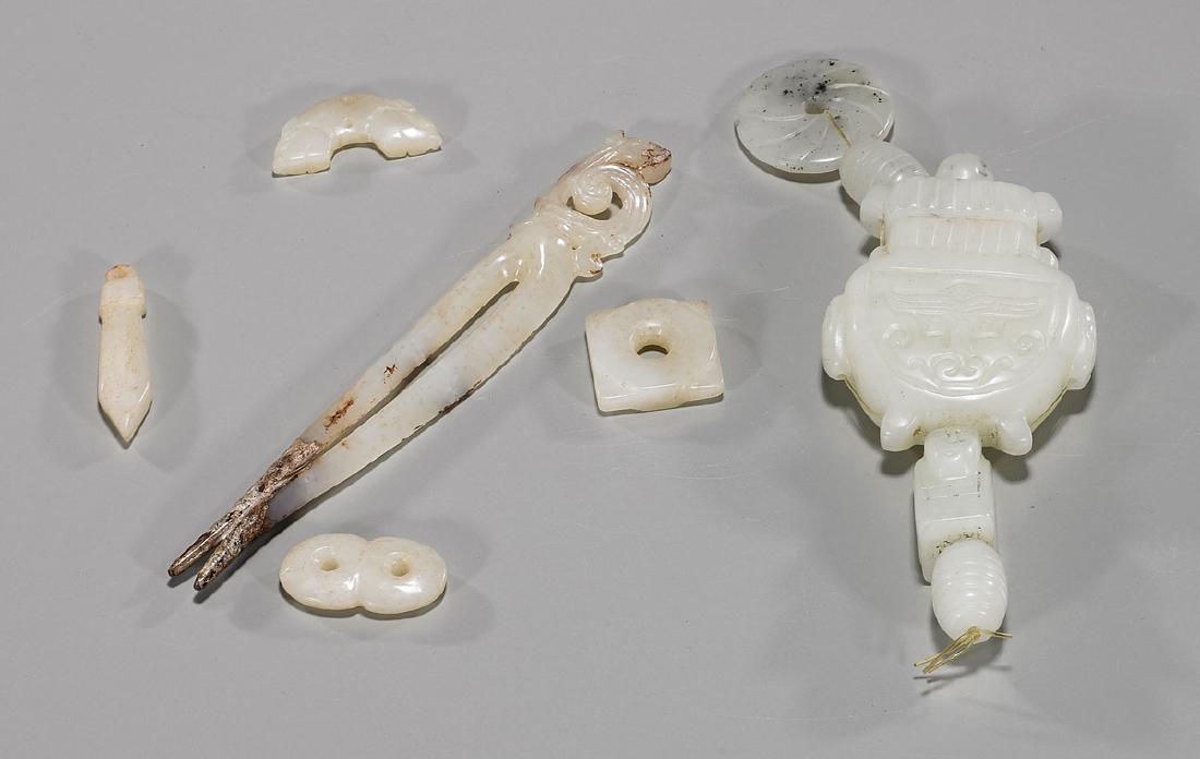 Group of Six Various Chinese Jade Or Hardstones (1 of 1)