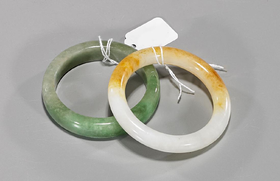 Two Chinese Jadeite Or Hardstone Bangle Bracelets (1 of 1)