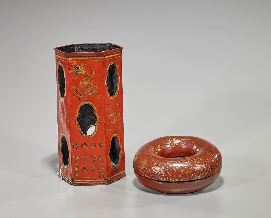 Two Antique Chinese Lacquer Pieces (1 of 1)