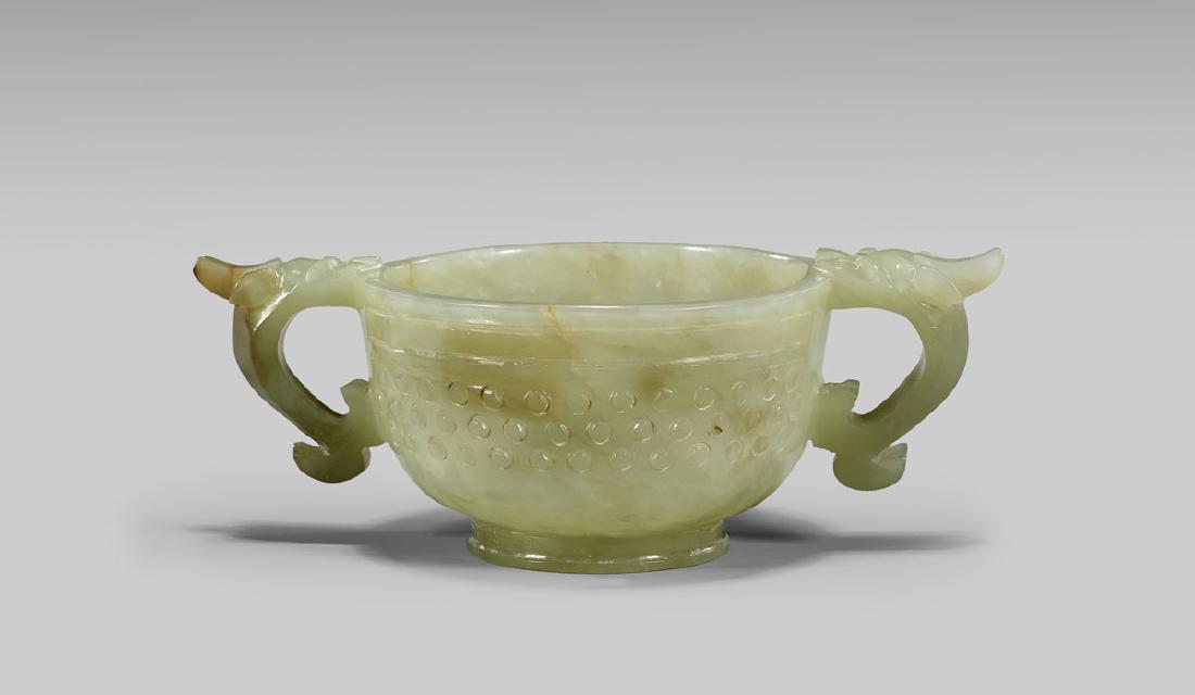 CHINESE CARVED CELADON JADE CUP (1 of 2)