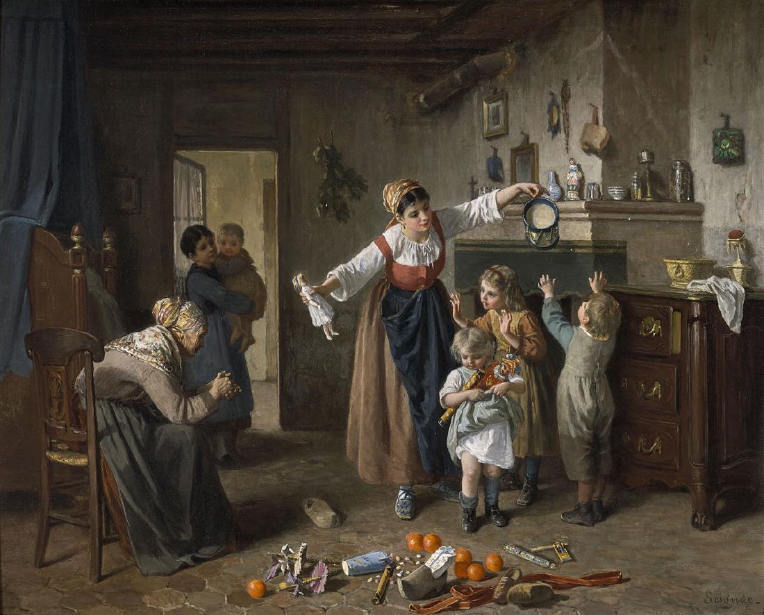 PAINTING BY PAUL SEIGNAC: Christmas Morning (1 of 3)