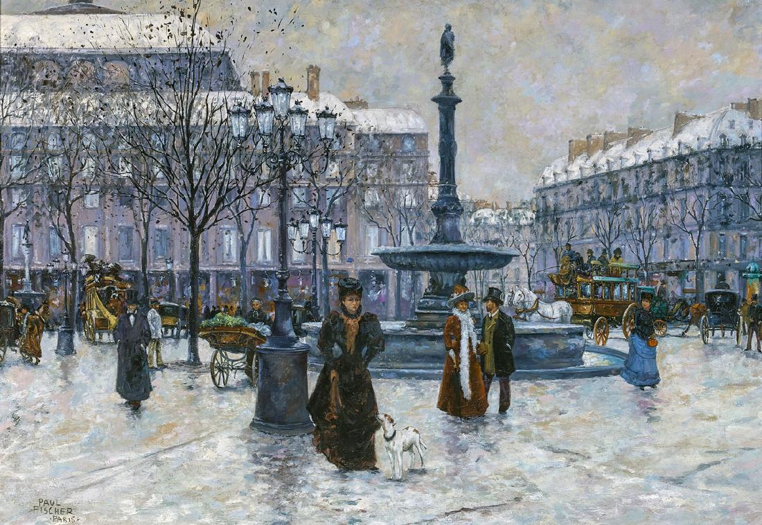 OIL PAINTING ON CANVAS: School of Paul Gustav Fischer (1 of 2)