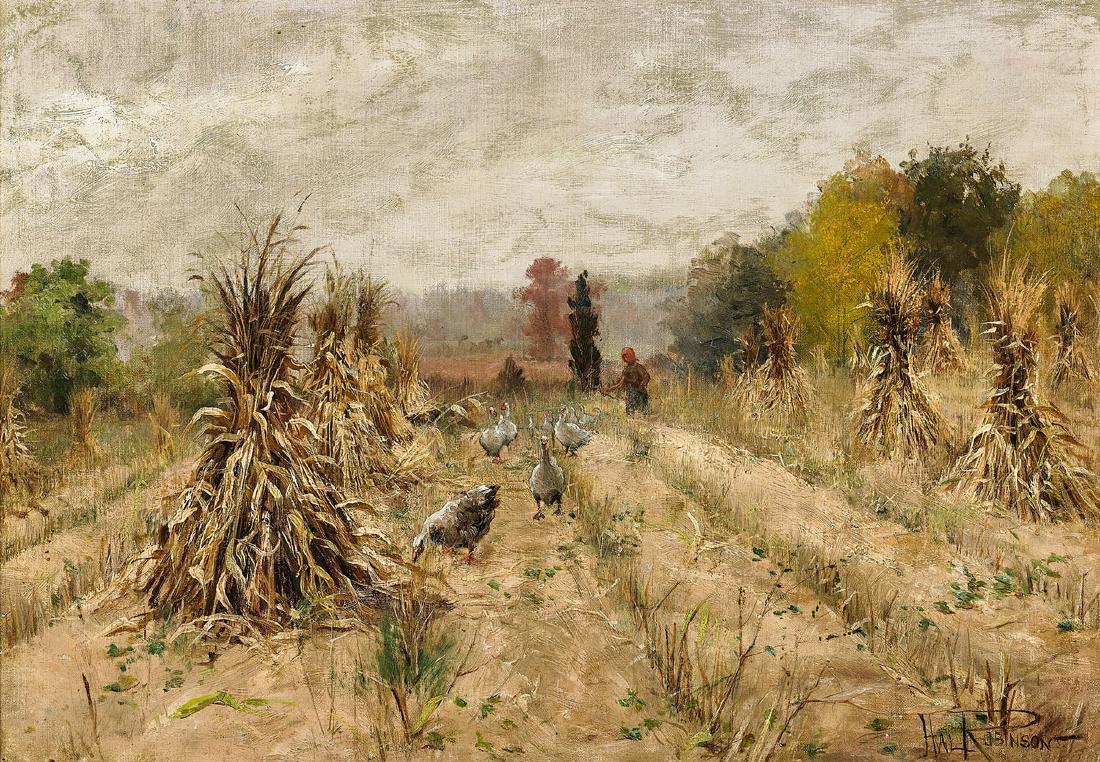 PAINTING BY HAL ROBINSON: Geese Homeward Bound (1 of 2)