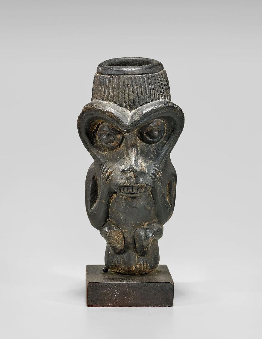 CAMEROON FIGURAL POTTERY PIPE BOWL (1 of 3)