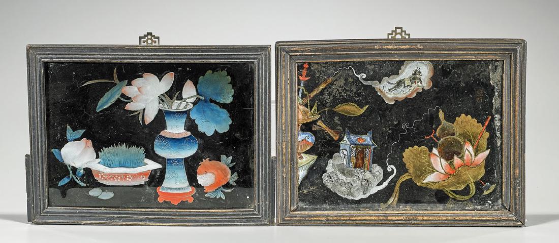 Two Chinese Reverse Glass Paintings (1 of 1)