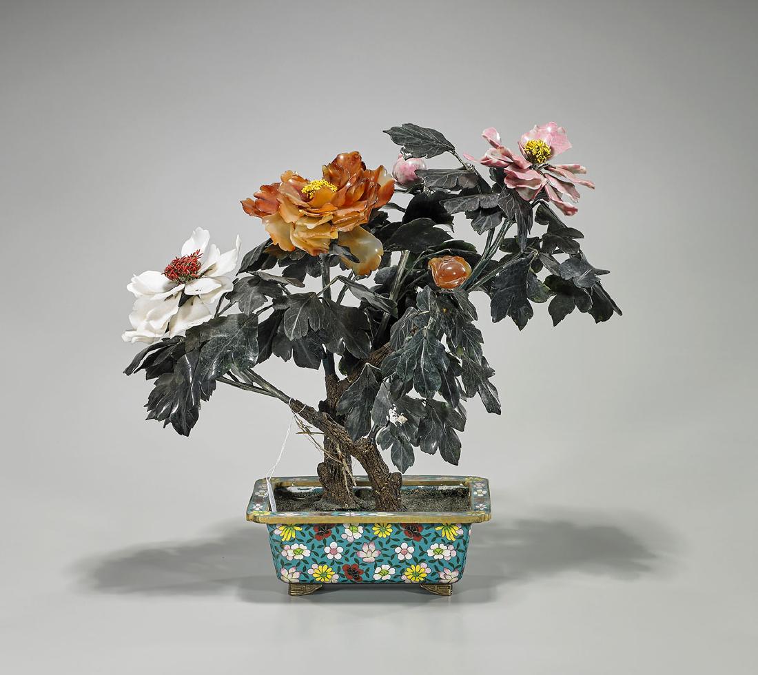 Chinese Hardstone & Glass 'Tree' (1 of 1)