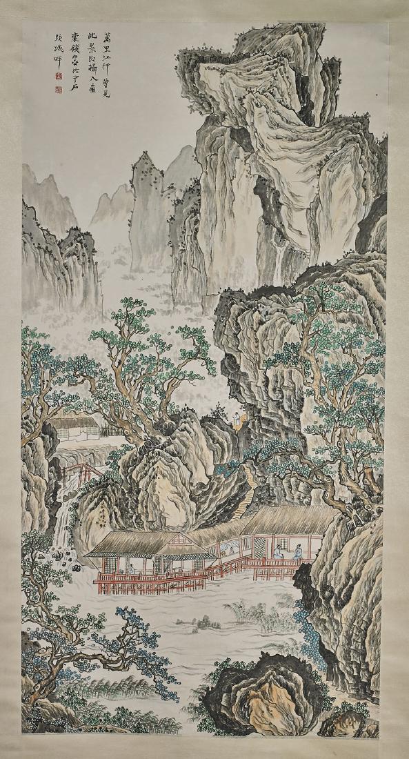 Large Chinese Landscape Scroll After Qian Songyan (1 of 2)