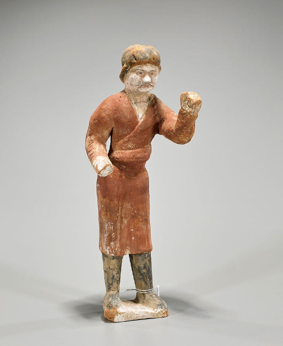 Tall Chinese Tang Dynasty Polychrome Pottery Figure of (1 of 1)