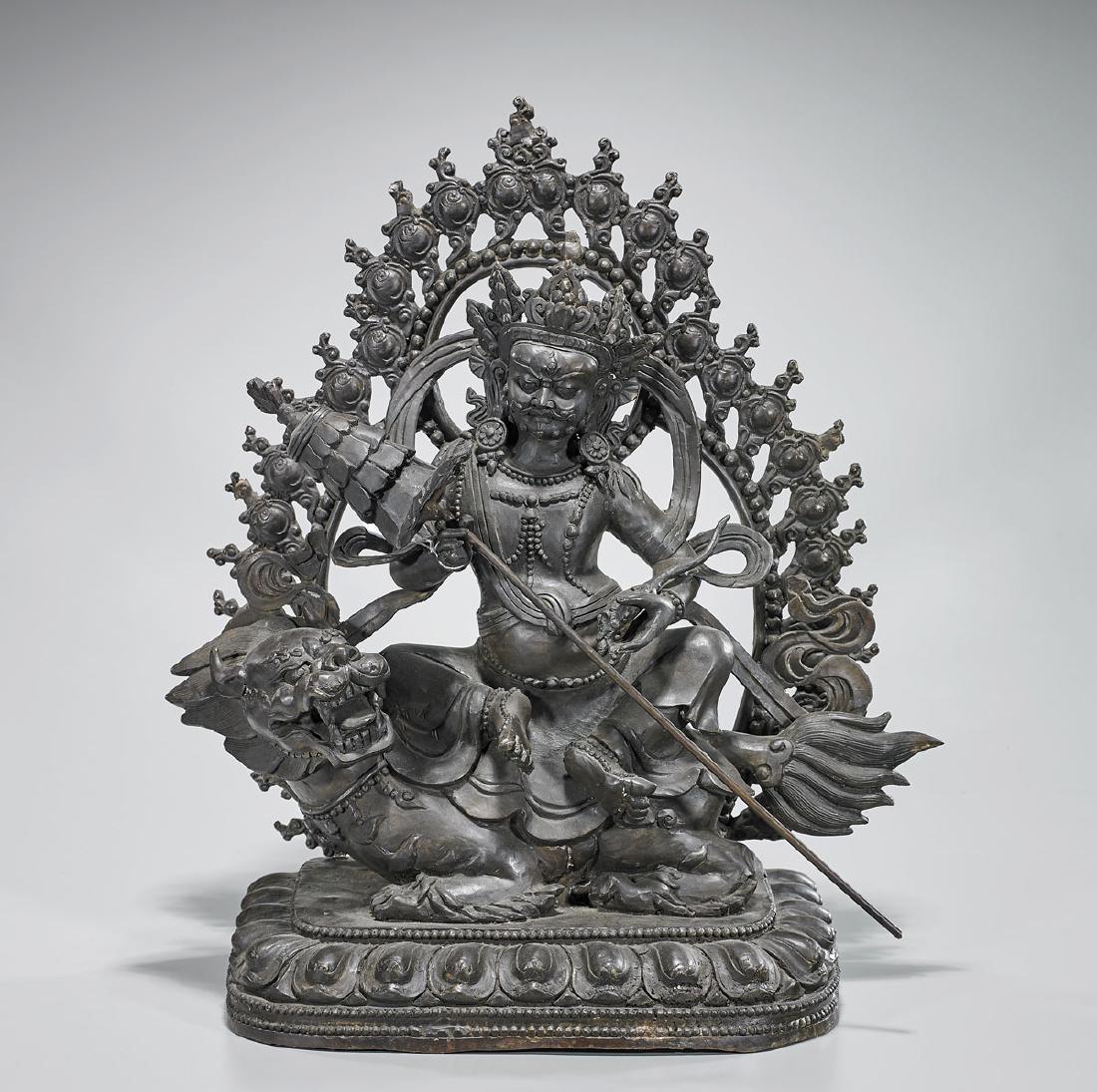 Large Tibeto-Chinese Bronze Seated Deity (1 of 1)