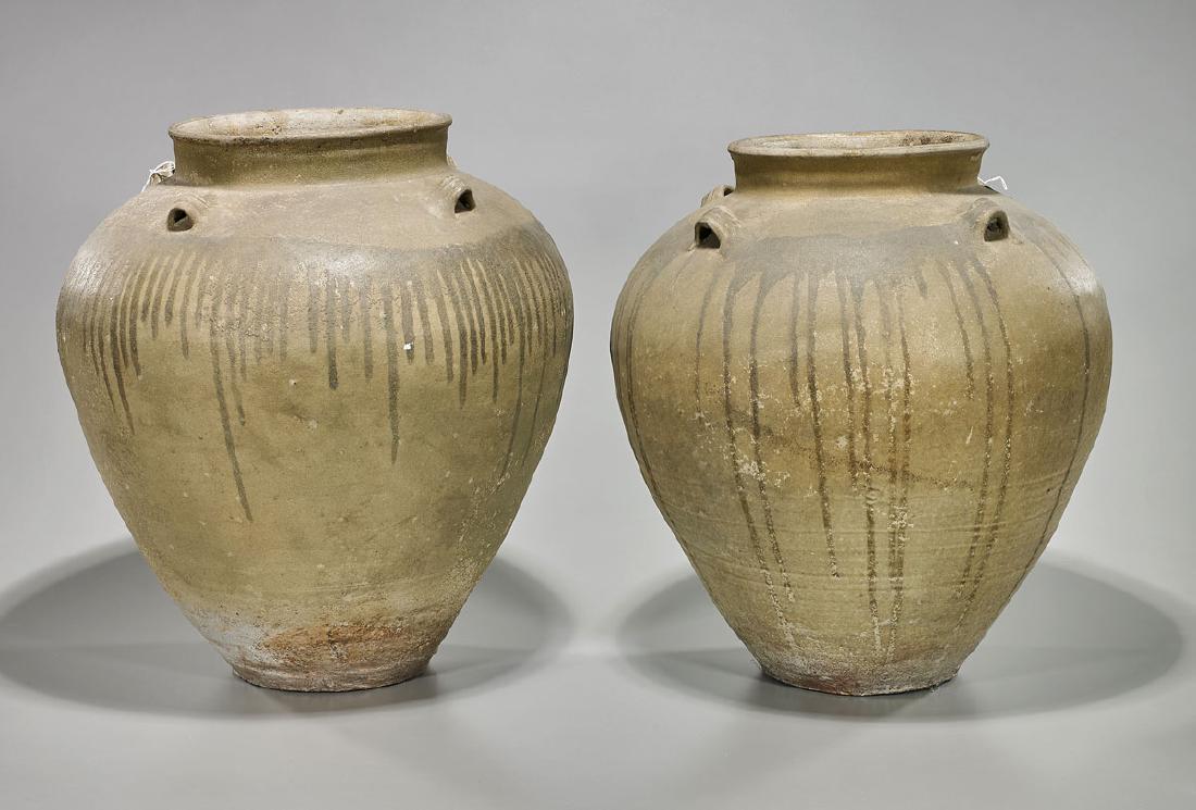 Two Large Late Ming Dynasty Pottery Jars (1 of 2)
