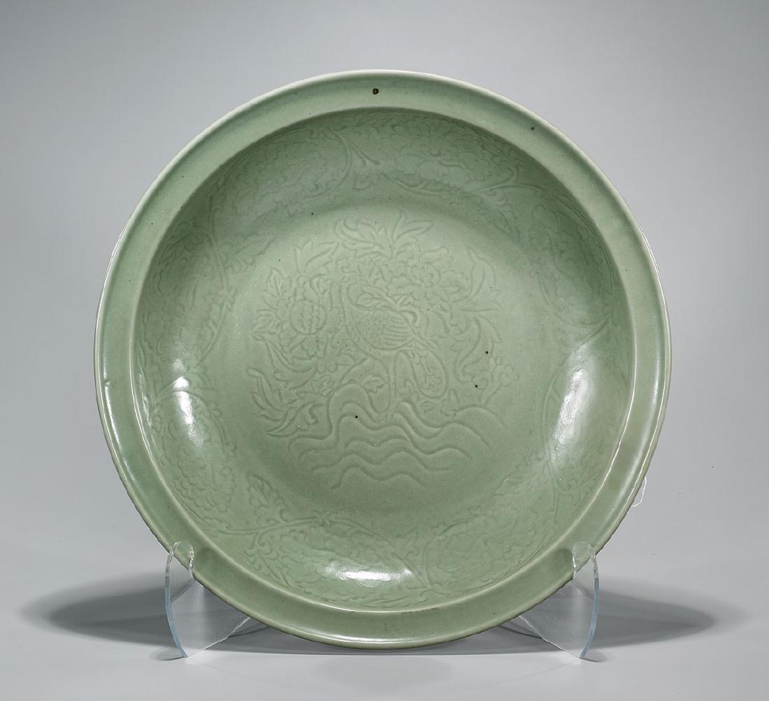 Massive Chinese Celadon Glazed Charger (1 of 2)