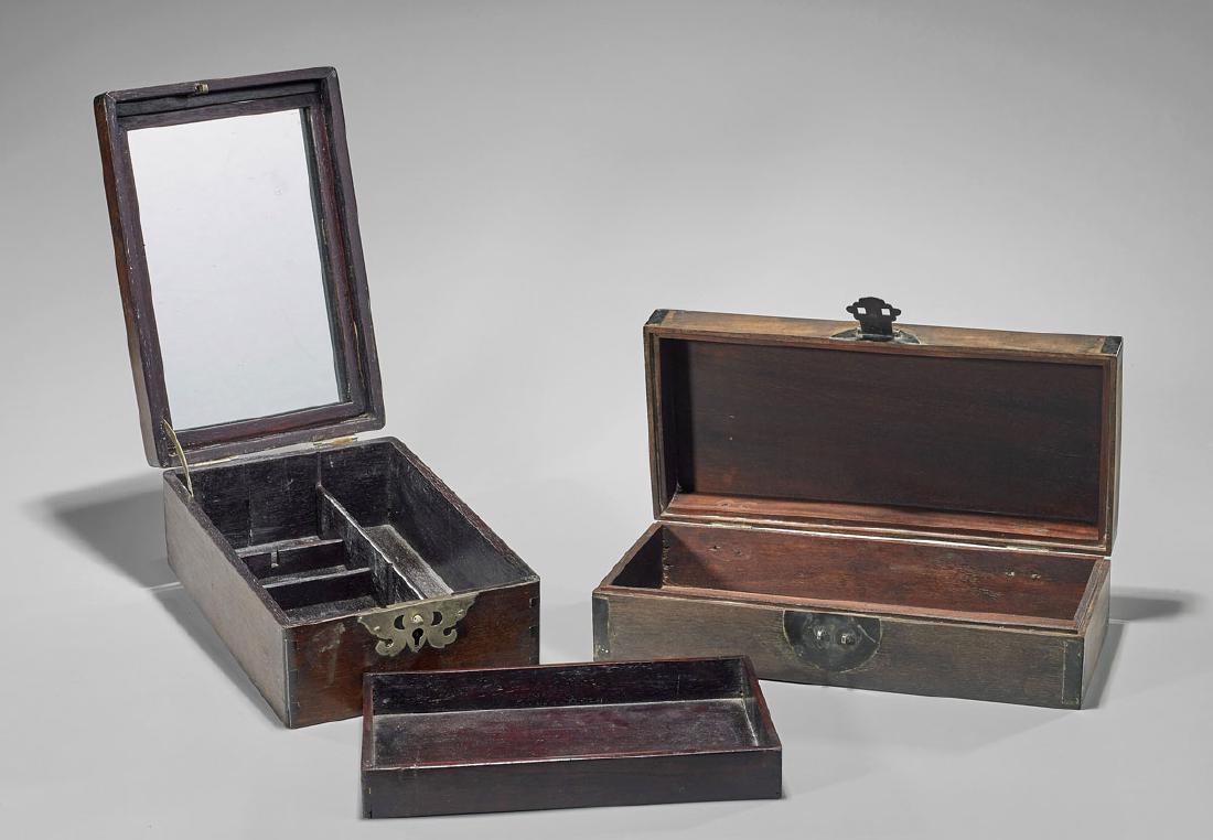 Two Chinese Carved Wood Boxes (1 of 2)