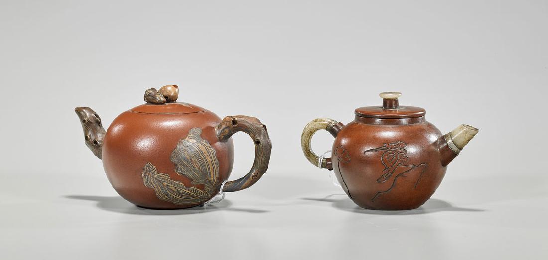 Two Chinese Yixing Pottery Teapots (1 of 3)