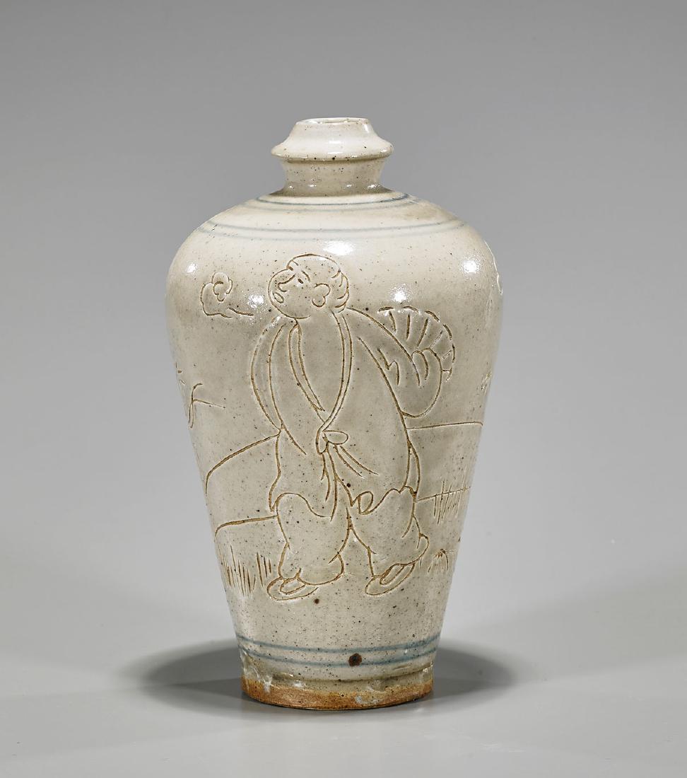 Chinese Glazed Pottery Vase (1 of 2)