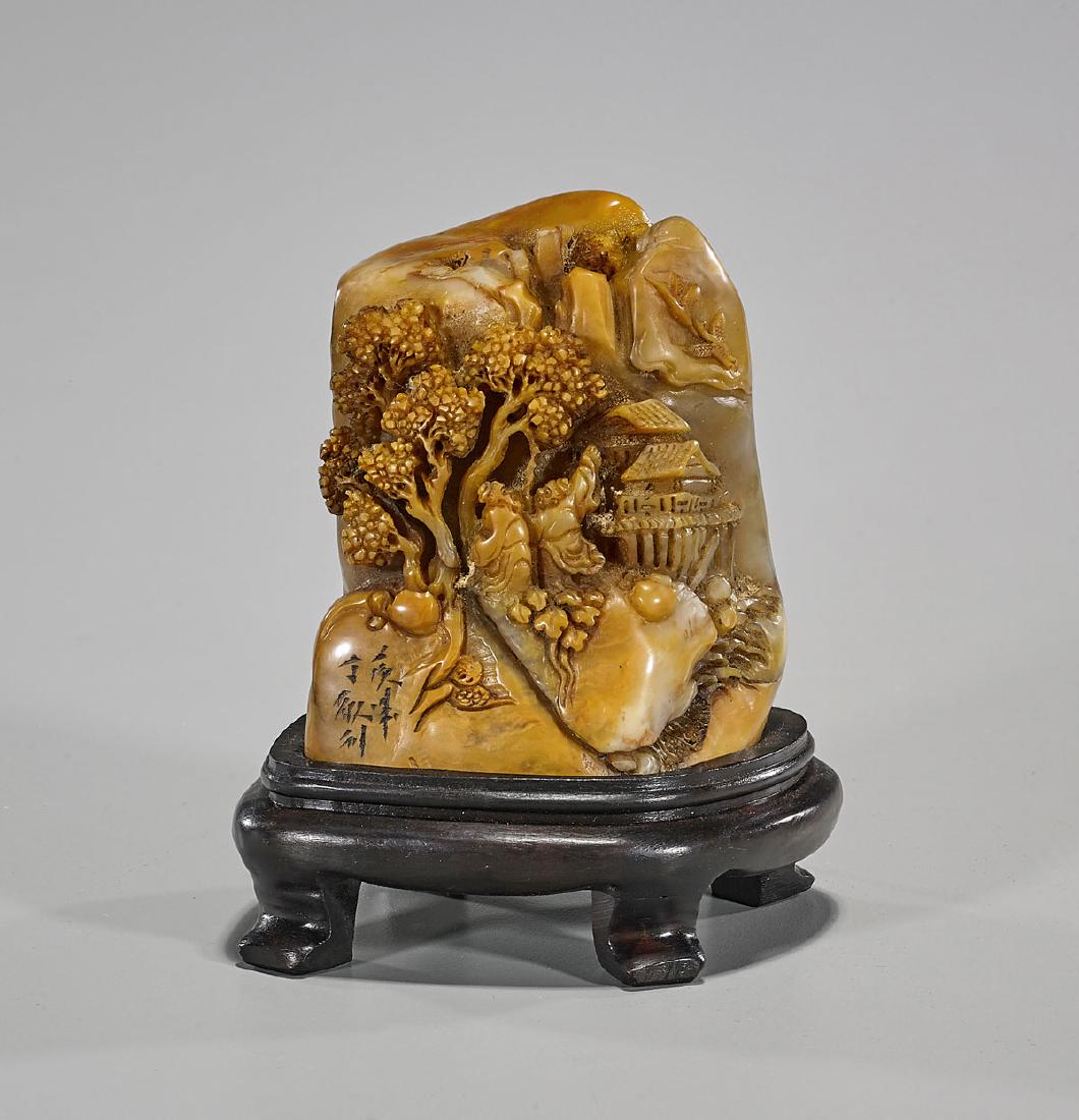 Large Chinese Carved Shoushan Stone Seal (1 of 2)