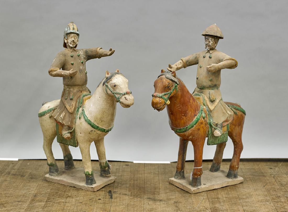 Two Large Ming Dynasty Parcel-Glazed Pottery (1 of 1)