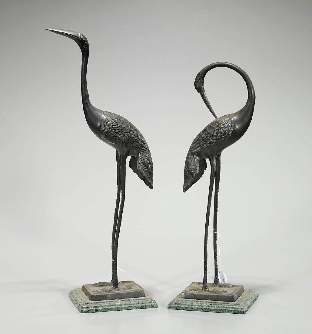 Pair Continental Bronze Cranes (1 of 1)