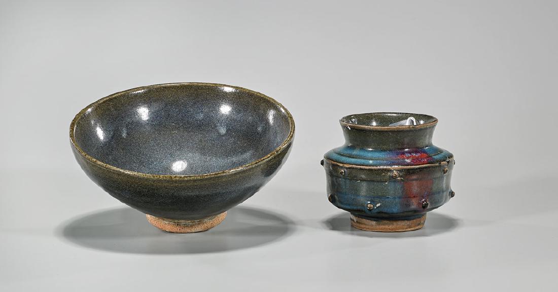 Two Chinese Song-Style Junyao-Type Glazed Vase & Bowl (1 of 2)