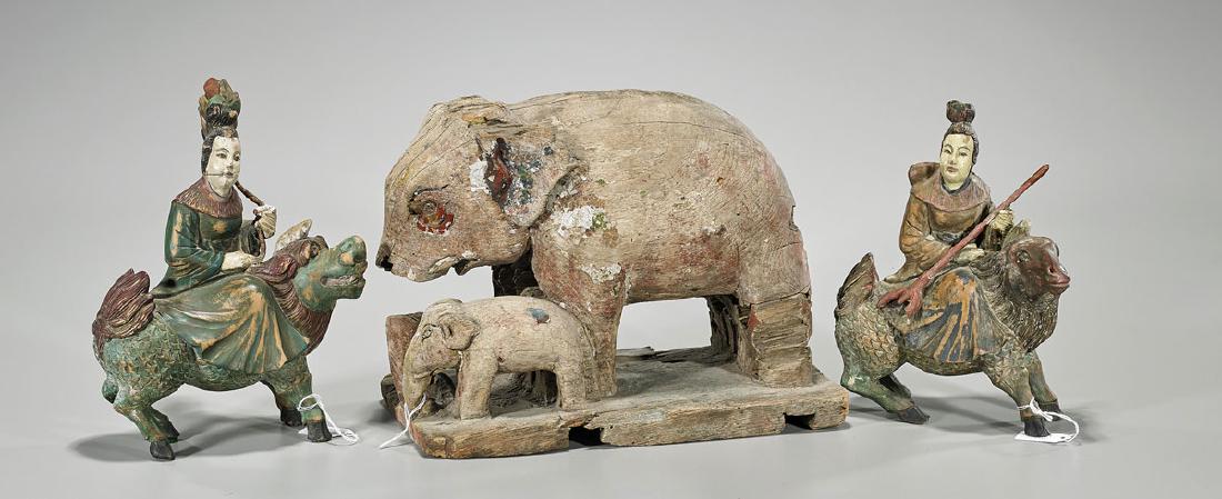 Group of Three Carved Wood Objects (1 of 1)