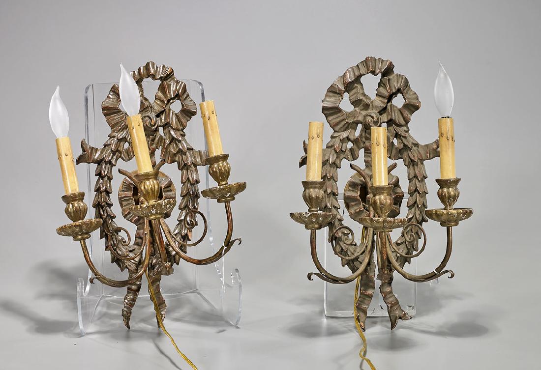 Pair Antique Italian Gilt Wood Sconces (1 of 1)