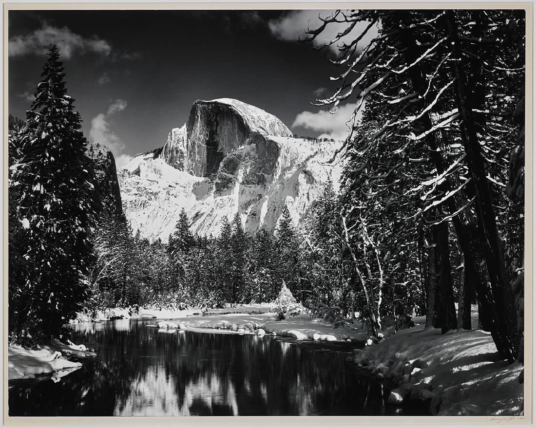 PHOTOGRAPH BY ANSEL ADAMS: Half Dome, Merced River, (1 of 3)