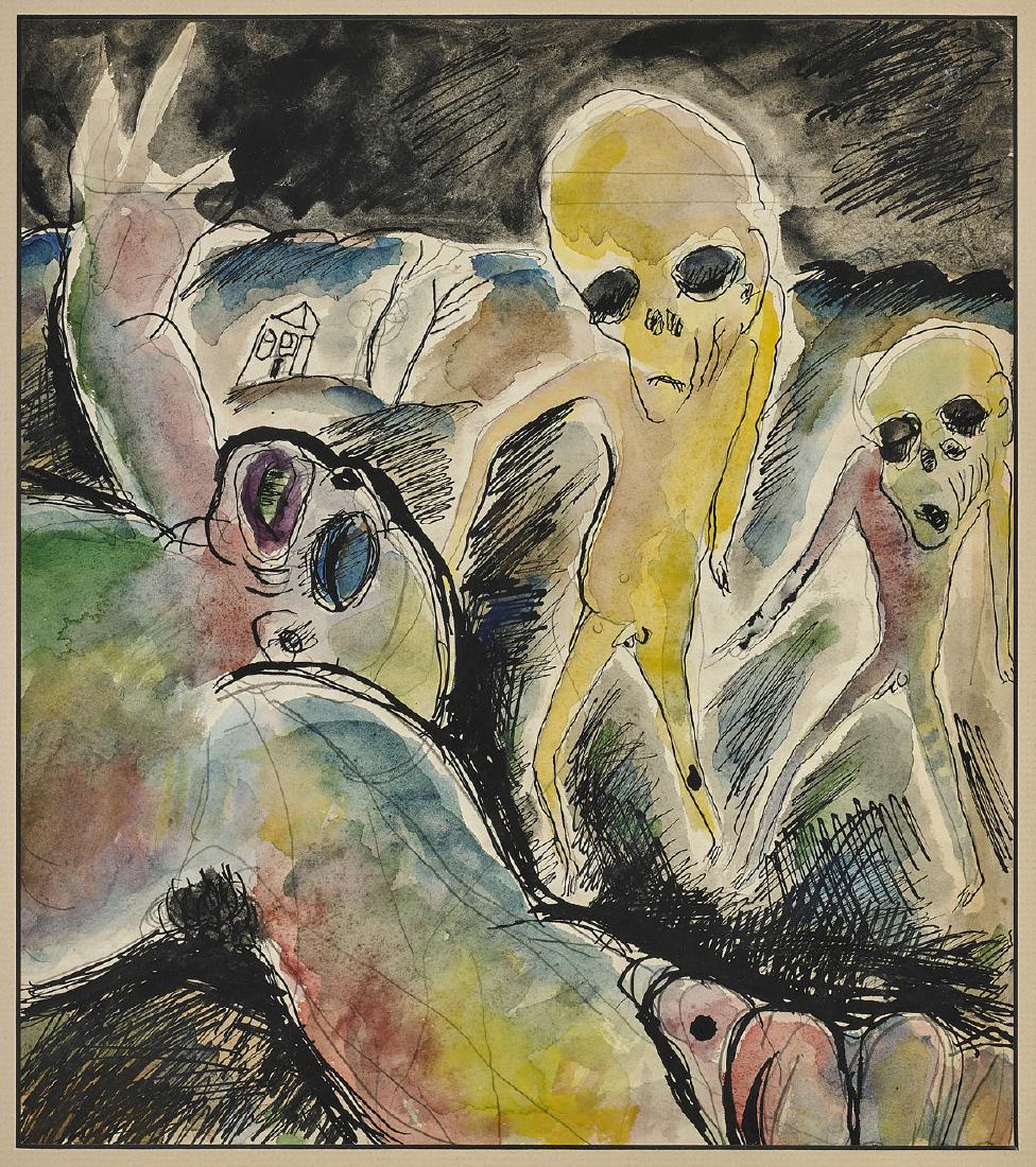 WATERCOLOR & INK ON PAPER BY EDWARD HAGEDORN (1 of 1)